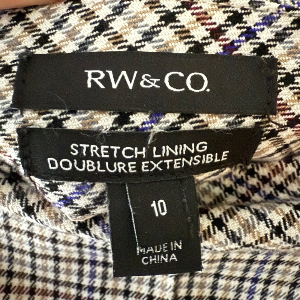 RW&CO. | Beige Houndstooth Mini Skirt | Classic Preppy Academia | Size 10 - Picture 6 of 9